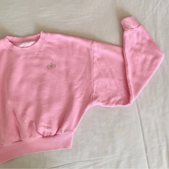 Pink Crop Crewneck - alo - Picture 6 of 15